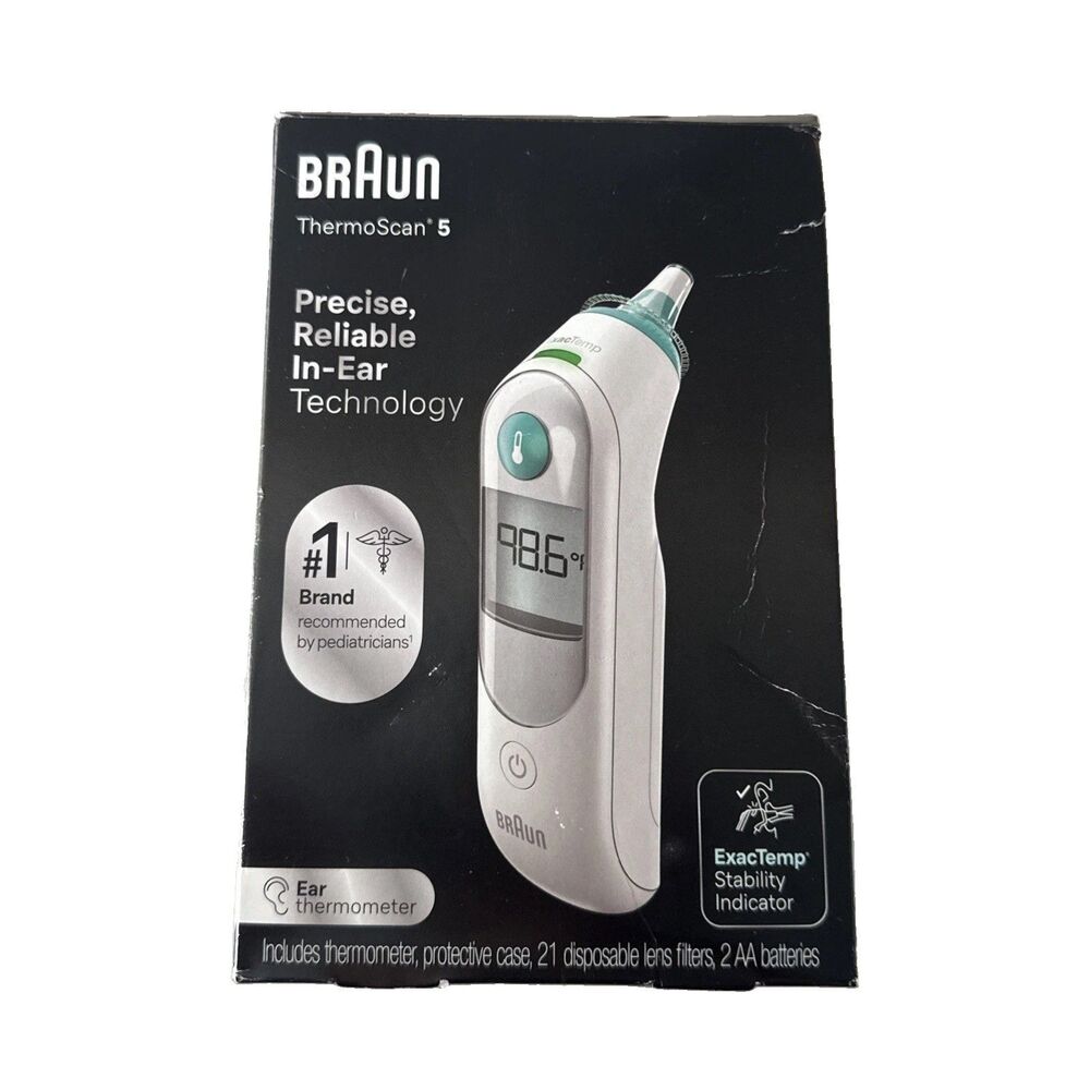 Braun ThermoScan 5 Ear Thermometer Digital Baby Infant High Accuracy White 1ct
